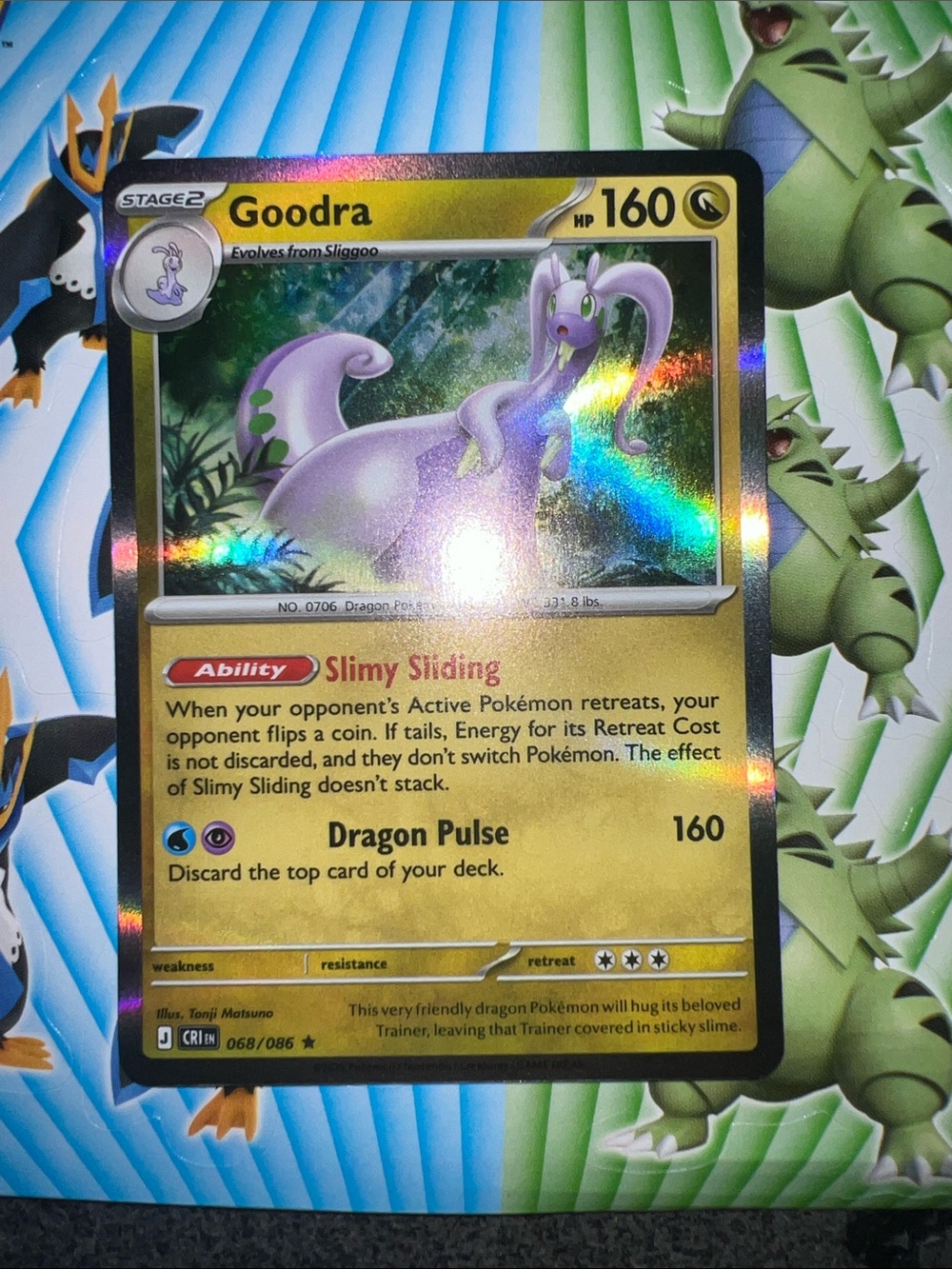 Pokemon Goodra Holo Card - Purple and Yellow Accent